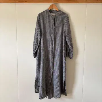 AECA BLANC 스트라이프 긴팔 셔츠 원피스