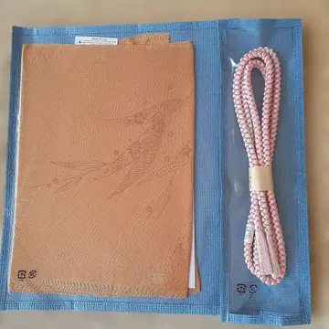 베이지 꽃무늬 오비 장식 천 핑크 허리띠 세트