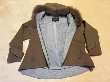 RUIRUE BOUTIQUE 후드 부착 브라운 코트