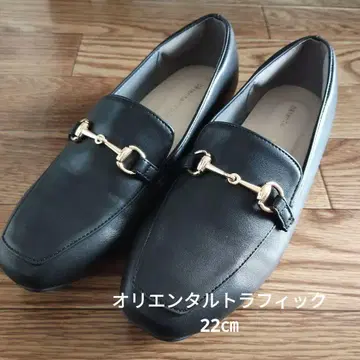 오리엔탈 트래픽 블랙 가죽 로퍼 34 사이즈