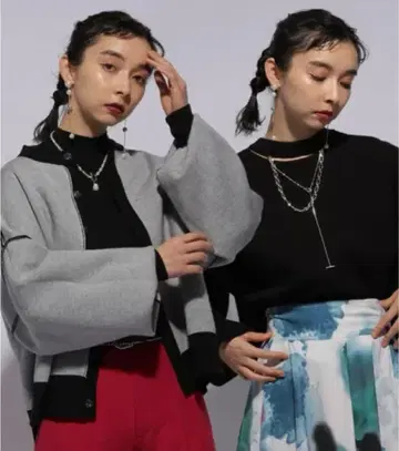 긴팔 버튼 가디건 블랙 그레이