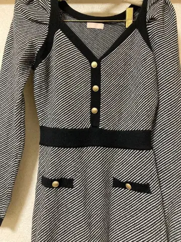 리젝시 바이어스 트위드 니트 원피스