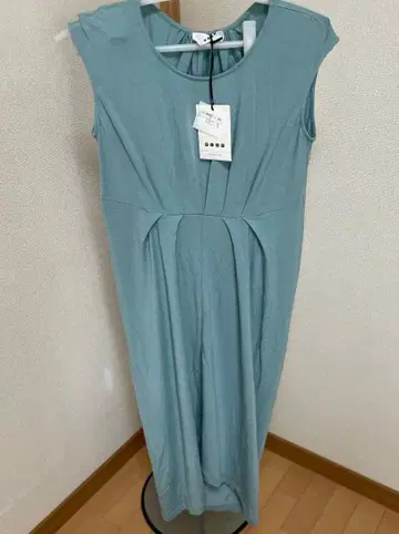 PLST 슬리브리스 드레이프 원피스 L 사이즈 라이트 블루