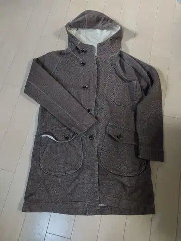 quadro 코트 후드 부착 브라운 포켓