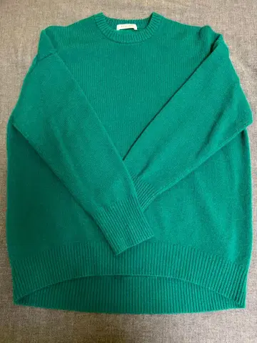 맥피 울 크루넥 풀오버 니트 그린 M