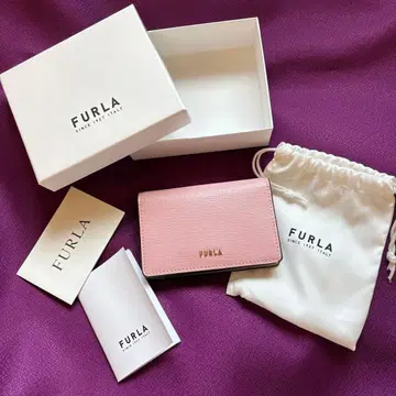 [ 익명 배송 ] FURLA 명함지갑 핑크 사피아노 가죽