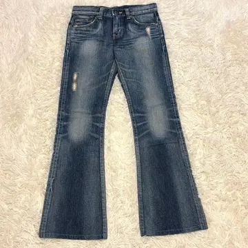 [ EDWIN ] 새상품급 인기 데미지 컷 부츠 데님 사이즈 L