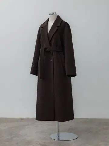 crewre 조절 울 롱 코트 다크 브라운 3
