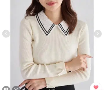 tocco 탈부착 카라 니트 스웨터 아이보리 새상품 리브 니트 긴팔 M