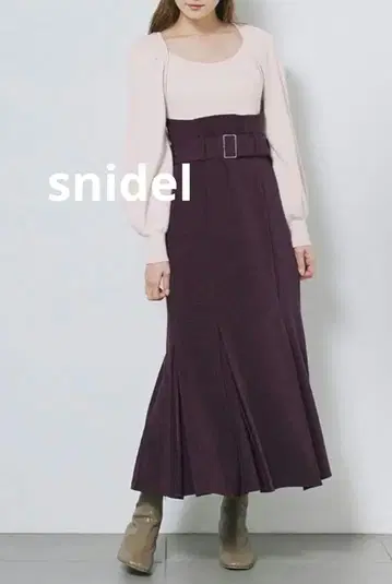 SNIDEL 니트 도킹 머메이드 원피스