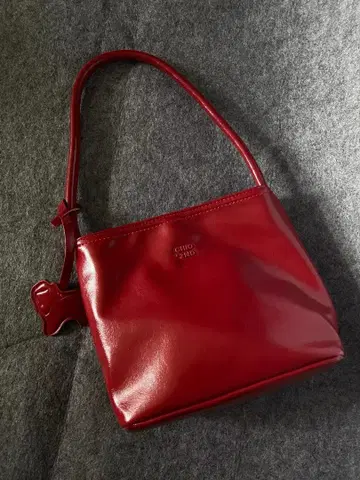 레드 가죽 숄더백