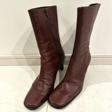 일본제 가죽 미디엄 부츠 미들 가죽 부츠 25cm