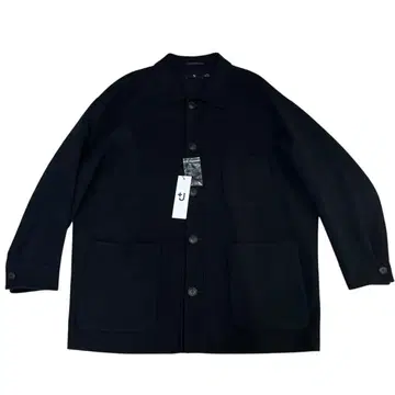 미사용품 유니클로+J 울 블렌드 오버 사이즈 셔츠 자켓 블랙 3XL