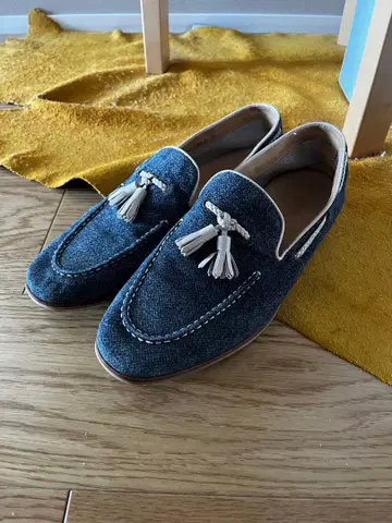 새상품급 REGAL 데님풍 태슬 로퍼 25