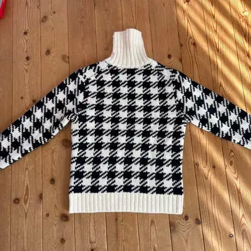 매킨토시 철학 터틀 니트 스웨터 하운드투스 체크 패턴