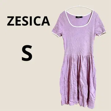 ZESICA 연보라 반팔 원피스 S