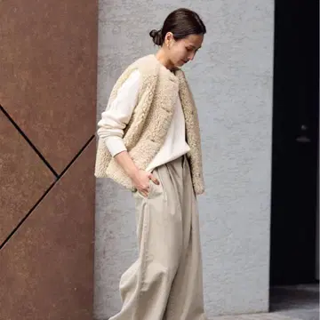 FRAMeWORK 인조 모피 베스트 베이지