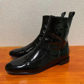 새상품급 파비오 루스코니 23.5cm 37 블랙 에나멜 부츠