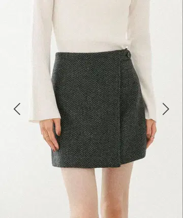 헤더 Heather Winter 랩 미니 스커트 S 그레이