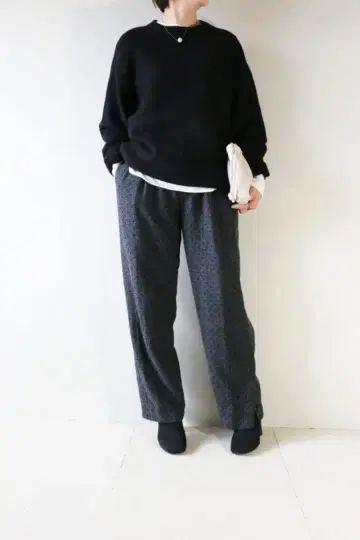 토키님 C6691 울 도트 팬츠 코디