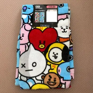 BT21 페이스 타월 2장 세트 올 패턴