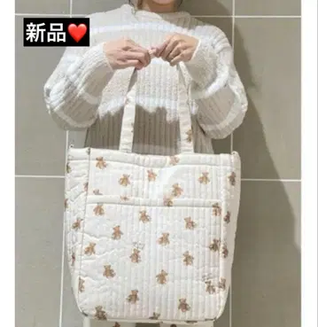 새상품 인기 젤라토 피케 베어 패턴 마마백 베이지