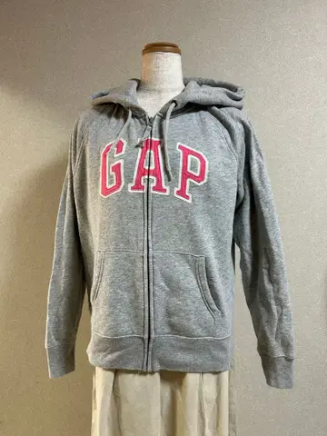 GAP 프론트 지퍼 후드티 그레이 사이즈 L