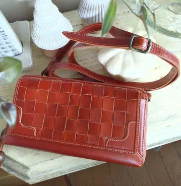 라 마레 지갑 숄더 천연 가죽 메쉬 지갑 백