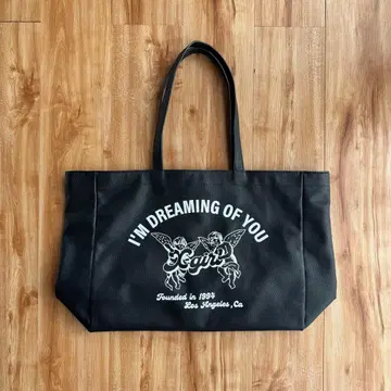 X-girl FAUX LEATHER BIG TOTE BAG 블랙