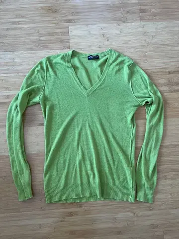 D&G 남성용 그린 V넥 니트 긴팔 L XL