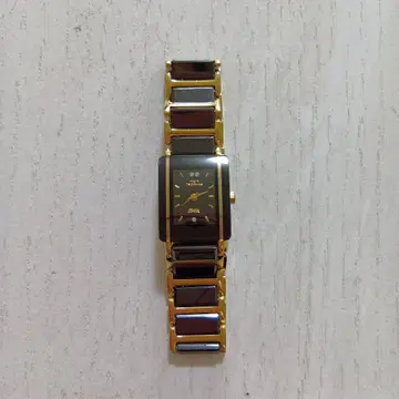 여성용 쿼츠 시계 블랙 골드