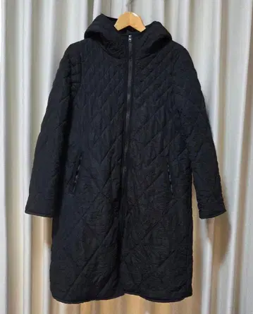 모토마치 제라르 와셔 타프타 퀼트 후디 코트 블랙 L 사이즈