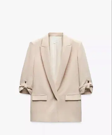 ZARA 자라 롤업 슬리브 블레이저 베이지 자켓 완판