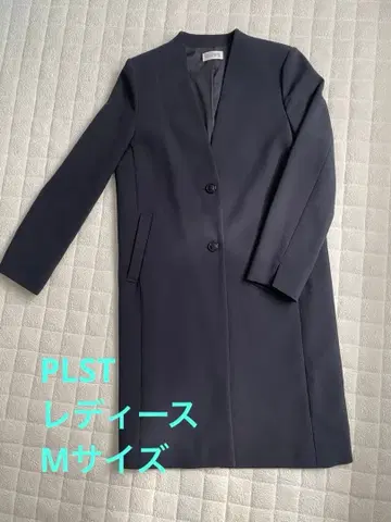 PLS 블랙 네이비 롱 코트 여성용 사이즈 M