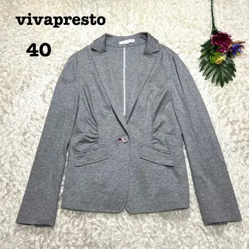 비바 프레스 테일러드 자켓 캐주얼 겉옷 그레이 면 L