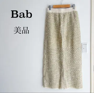 [ 새상품급 ] Bab 전후 2WAY 믹스 루프 니트 스커트