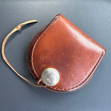 고로즈 새들 레더 코인 케이스 원형