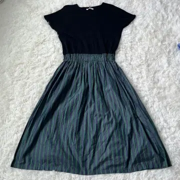 NATURAL 내추럴 랜드리 도킹 린넨 혼방 스트라이프 스커트