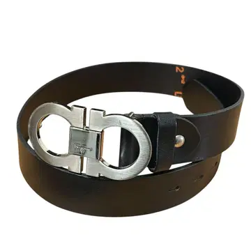 [새상품급] 페라가모 벨트 더블 간치니 실버 블랙 가죽