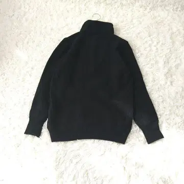 RAGBLUE 터틀 니트 스웨터 M 울 블렌드 블랙 심플 블랙