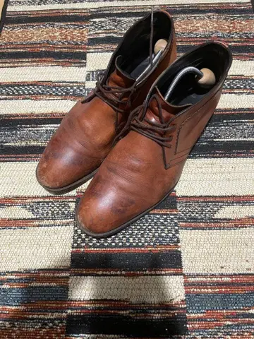 브라운 가죽 신발 레이스업
