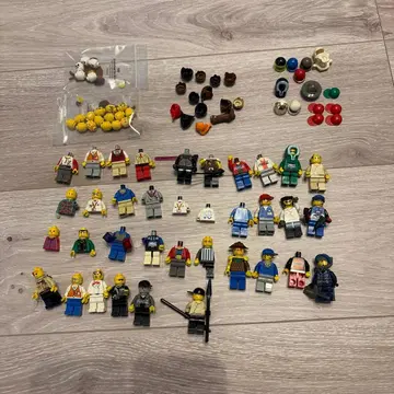 LEGO 미니 피규어 모음 세트 35개 + 머리, 모자, 가발 등
