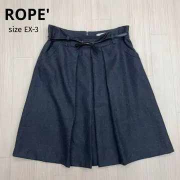 ROPE' 로페 울 플레어 스커트 벨트 포함 일본제