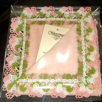 새상품 근택 레이스 시즌 타월 손수건 벚꽃모찌 핑크