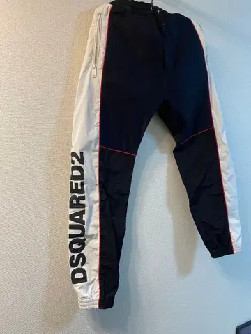 DSQUARED2 로고 팬츠 네이비/화이트