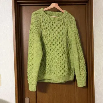 하베스티 아란 니트 스웨터 피스타치오 사이즈 2
