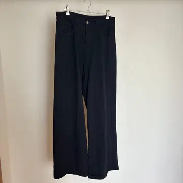 [ UNE MANSION ] 백 버튼 포인트 와이드 데님 팬츠 블랙 M