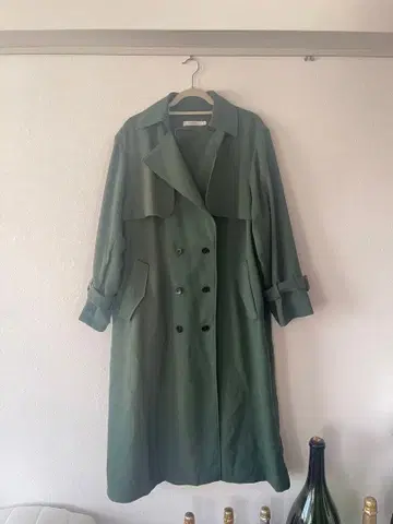 MOUSSY 올리브 그린 트렌치코트