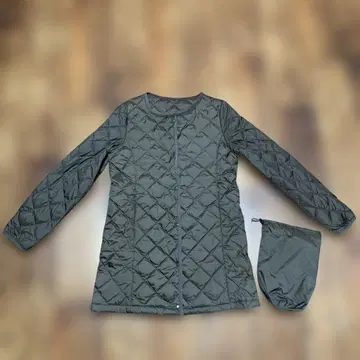 퀼팅 다운 자켓 수납 봉투 포함 브라운