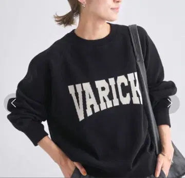 FRAMeWORK 자카드 로고 SWEAT 니트 맨투맨 블랙